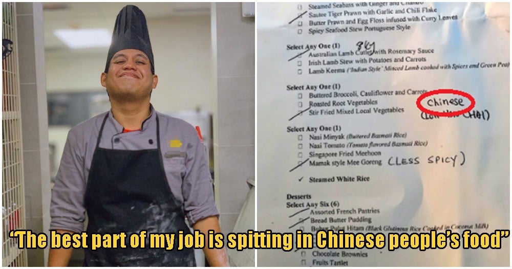 M'Sian Grand Hotel Chef Spits In Chinese Customer'S Food, Says Its His Favourite Part Of The Job - World Of Buzz
