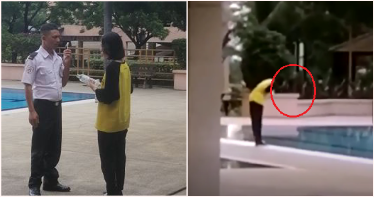 Student From China Caught Openly Spitting Into Condo Pool In Cheras - WORLD OF BUZZ