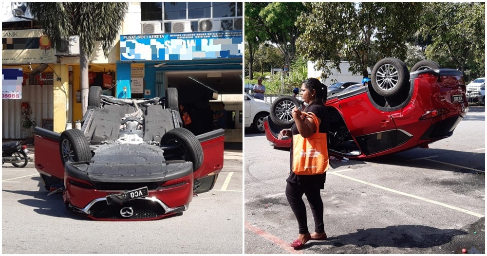 Unlicensed Foreign Worker Puts Car In Reverse Instead Of Drive, Overturns Cheras Woman'S New Mazda - World Of Buzz 2