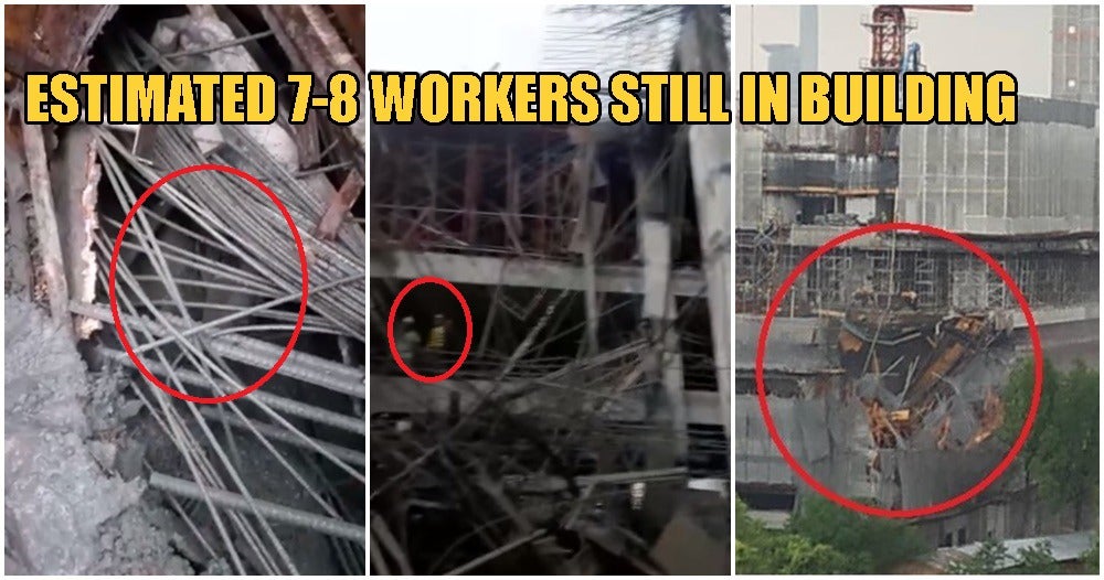 Watch: More Than 4 Construction Workers Trapped Under Collapsing Taman Desa Building - World Of Buzz 1