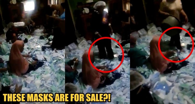 Watch: Workers Seen Walking Barefoot on Surgical Masks Meant for Repackaging for Sale - WORLD OF BUZZ 2