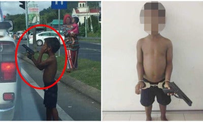 Young Boy In Sabah Uses Toy Gun To Scare People Into Giving Him Money, Gets Arrested By Police - World Of Buzz 3