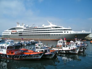 Cruise ship at port of Valparaiso Stierch