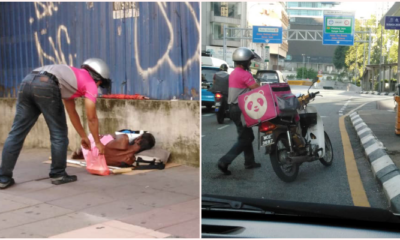 Kind Foodpanda Rider Leaves Food For Homeless Man Sleeping On The Streets Of Kl - World Of Buzz