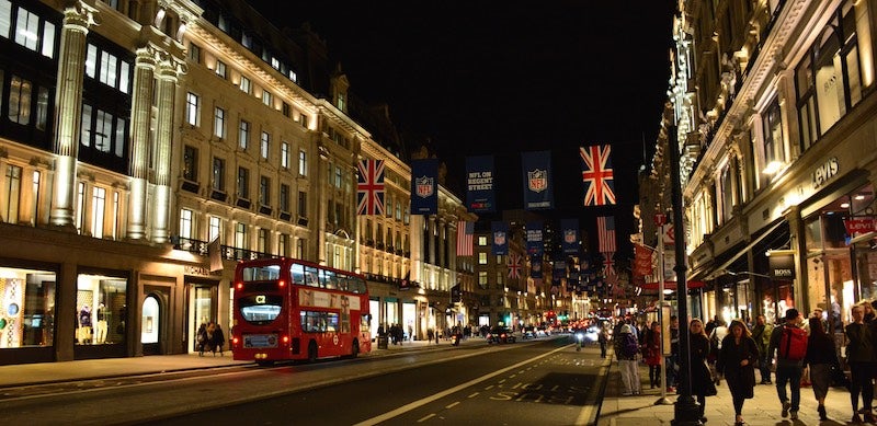 Oxford Street London By Night Panoramic View