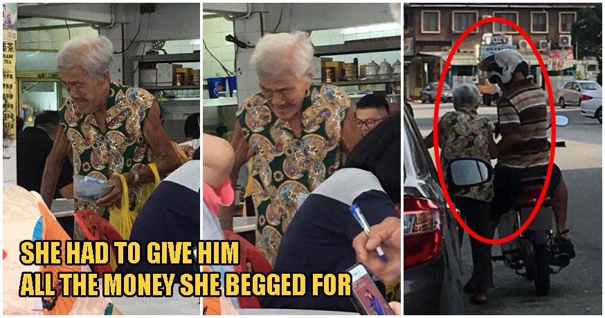 Able-Bodied Ipoh Man Forces Frail & Elderly Grandma To Beg Money For Him - WORLD OF BUZZ