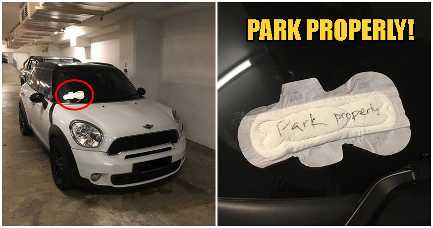 Angry Kl Driver Leaves Note On Sanitary Pad &Amp; Savagely Sticks It To Windshield Of Illegally Parked Car - World Of Buzz