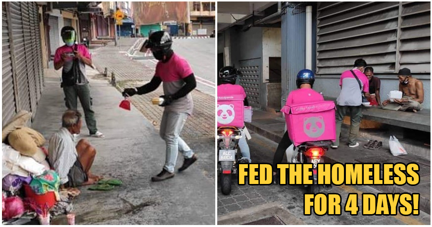 Charitable Food Panda Deliverymen Distribute Free Packed Meals To Ipoh's Homeless During Mco - World Of Buzz 6