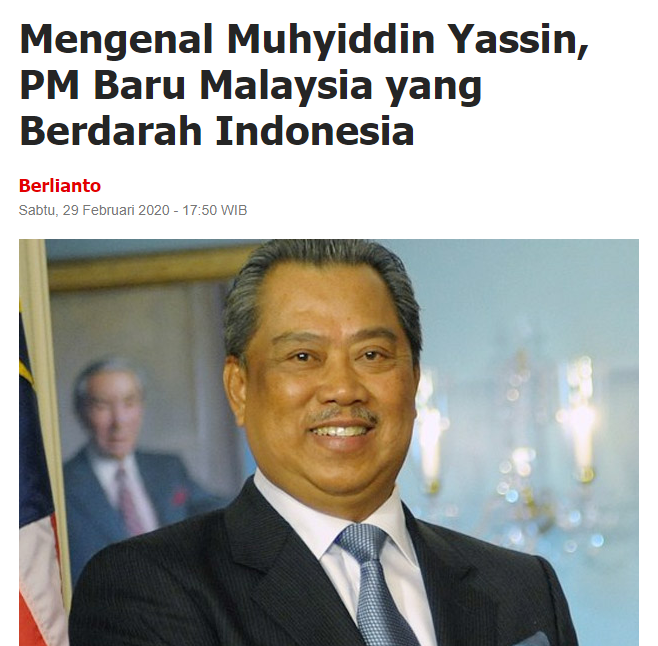 Indonesia Has Already Claimed Muhyiddin Is Indonesian Just ONE DAY After He Becomes PM - WORLD OF BUZZ 1