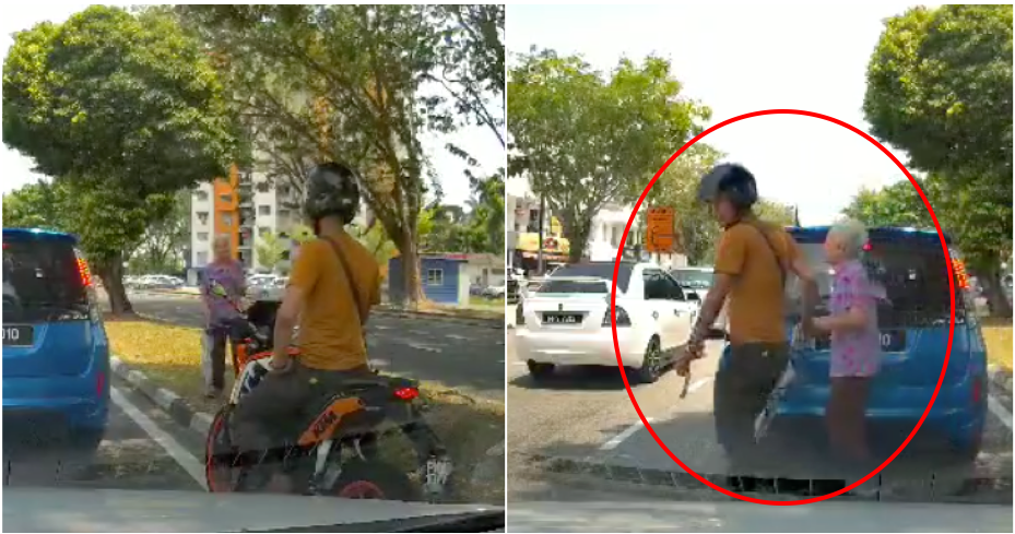 Kind Motorcyclist Did Not Hesitate To Help Old Chinese Grandmother To Cross The Road - World Of Buzz 3