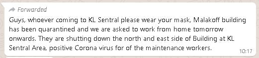 KL Sentral Does NOT Have Any Reported Coronavirus Cases, Says Authorities, Malakoff Building Still Up & Running - WORLD OF BUZZ