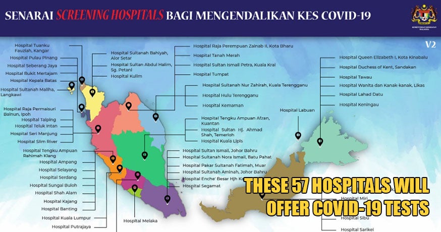 M'sia Ministry of Health Has Listed These 57 Hospitals That Will Be Offering Covid-19 Testing - WORLD OF BUZZ