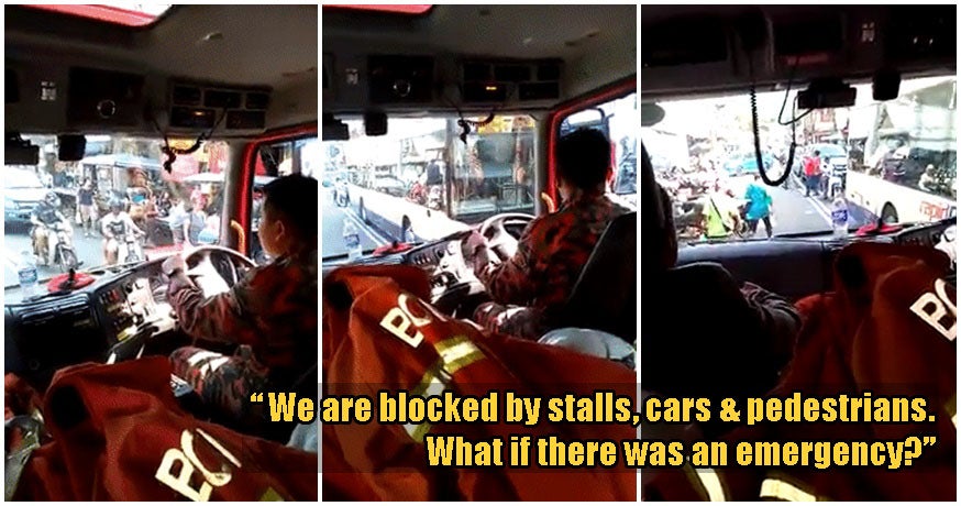 M'Sian Fireman Shows How Illegal Stalls &Amp; Parked Vehicles Block Them From Reaching Emergencies - World Of Buzz 1