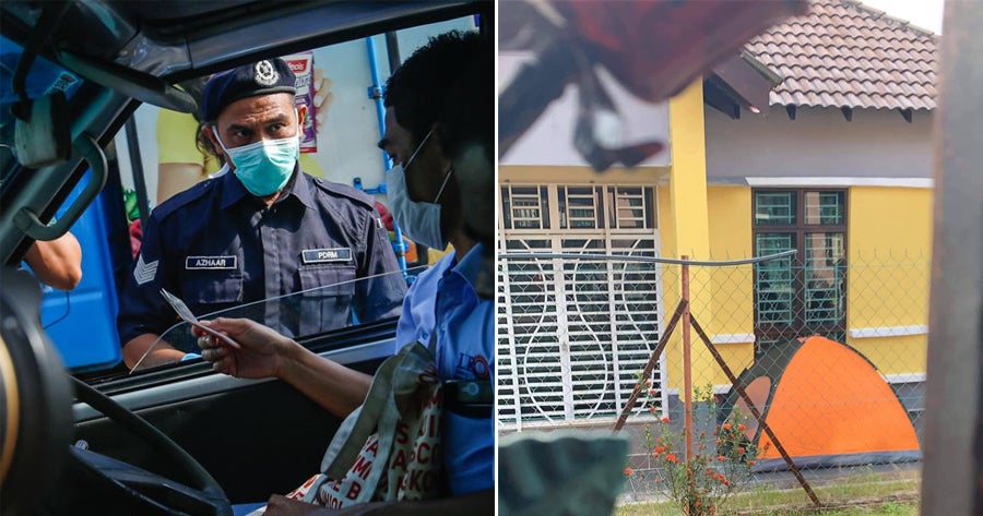 Pdrm Officer Sleeps In Tent Outside House To Protect His Family Just In Case He Gets Infected While On Duty - World Of Buzz