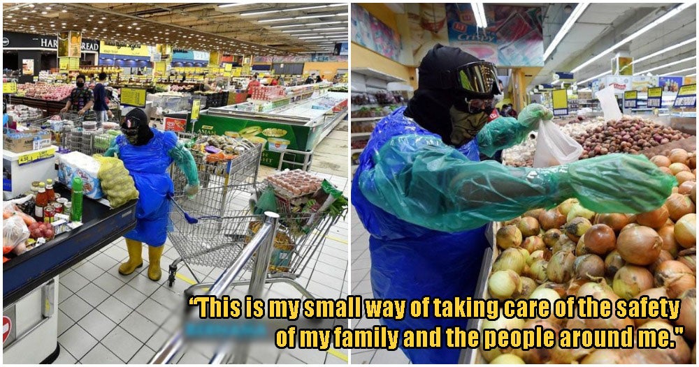 Terengganu Engineer Goes Grocery Shopping In Garbage Bag &Quot;Protective Suit&Quot; To Avoid Any Risks - World Of Buzz