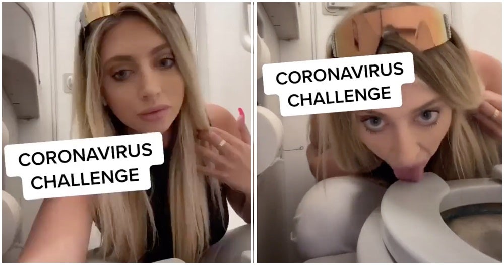 Tik Tok User Goes Viral After Starting "Coronavirus Challenge" By Licking Airplane Toilet Seat - WORLD OF BUZZ