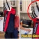 Watch: Concerned Dad Puts Plastic Bag On Daughter When He Sees Her Because Safety First - World Of Buzz