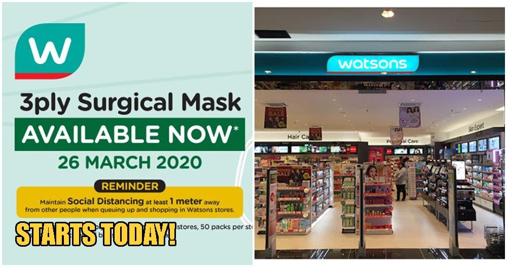 Watsons Malaysia Is Now Selling Packs Of Face Masks For Rm7.50 Each At Selected Outlets! - World Of Buzz