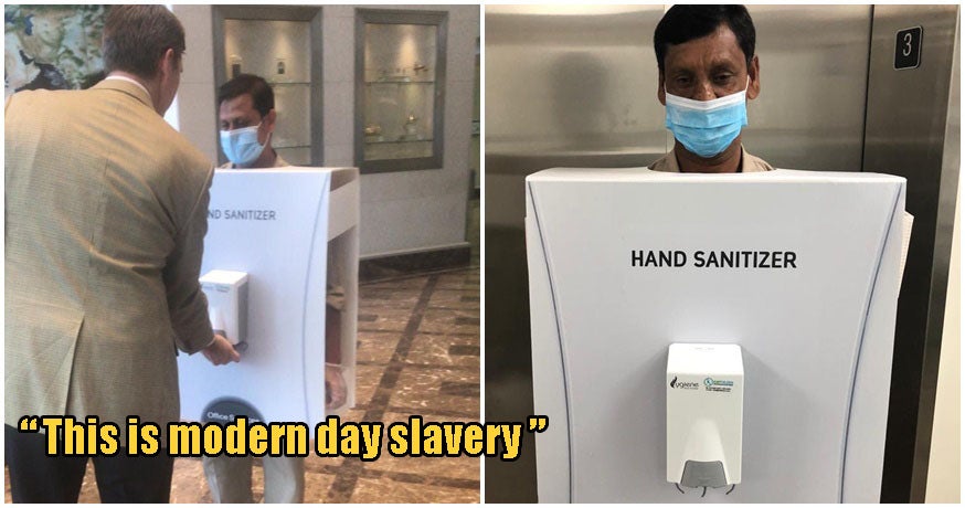 World's Most Valuable Public Company Dresses Migrant Workers As 'Live Hand Sanitisers', Angers Netizens - WORLD OF BUZZ 4