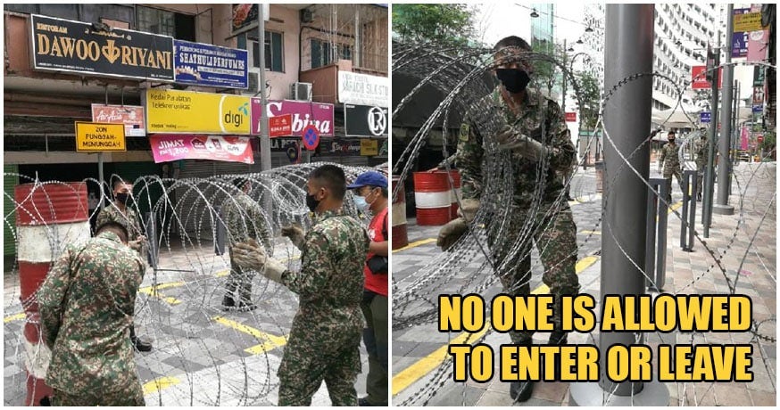 2 more buildings in kl now on lockdown all entrances guarded with barbed wire by army pdrm world of buzz 1
