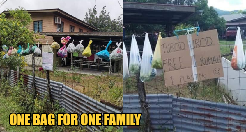 A Kampung In Sabah Helps Out One Another By Hanging Bags Of Free Vegetables &Amp; Produces On Fences In The Midst Of Mco - World Of Buzz