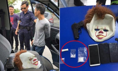 Pdrm Arrests Two Drug Dealers With Clown Mask In Kuching - World Of Buzz