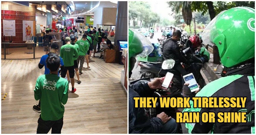 Dedicated Grab Food Riders Continue To Work Rain Or Shine To Collect & Deliver Meals Daily - WORLD OF BUZZ