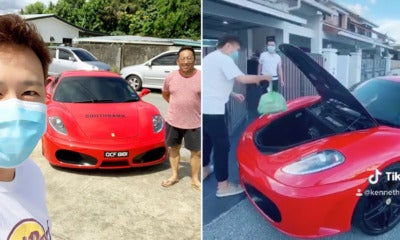 M'Sian Restaurant Delivers Food To Their Customers' Doorstep In Style With A Ferrari F430! - World Of Buzz