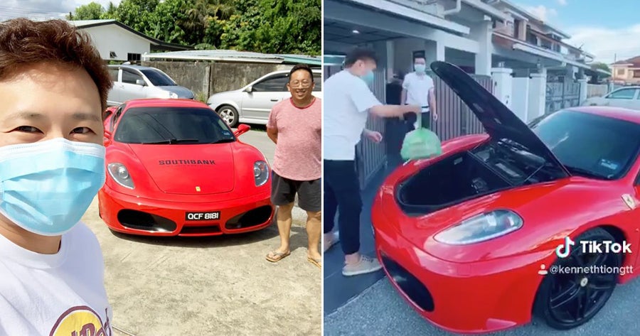 M'sian Restaurant Delivers Food To Their Customers' Doorstep In Style With a Ferrari F430! - WORLD OF BUZZ