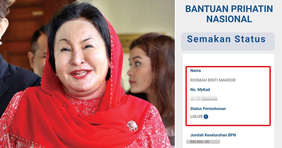 Rosmah Is Eligible To Receive RM800 As Financial Aid From Govt According to BPN Website - WORLD OF BUZZ 2