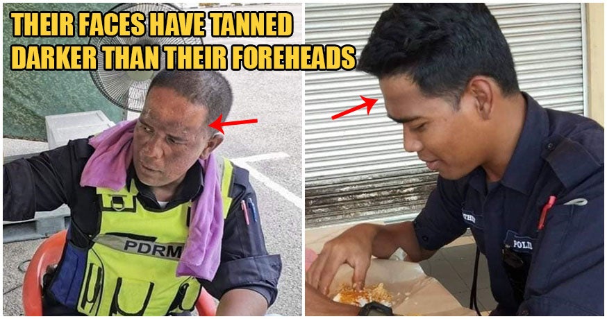 Viral Photos Show PDRM Officers With Deep Tan Marks After Manning MCO Roadblocks Daily - WORLD OF BUZZ 3