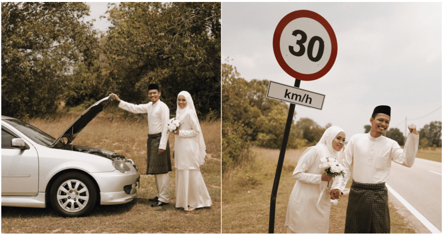 broken down car lead to an amazing roadside wedding photoshoot world of buzz 6