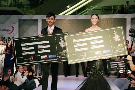 Asia New Star Model Contest 2014 male winner Josh Yen left and female winner Coco Siew