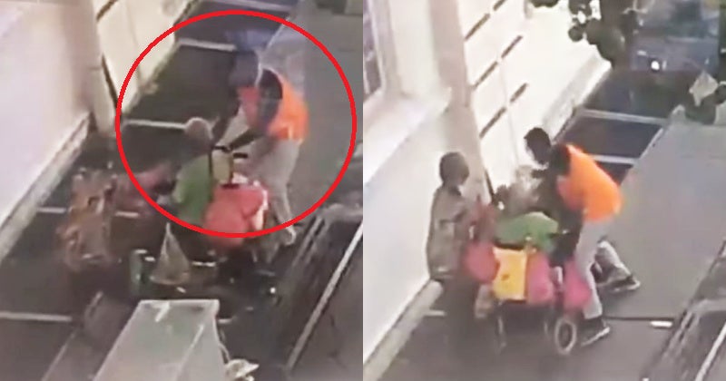 Robber In Penang Violently Hits Elderly Disabled Man In Wheelchair