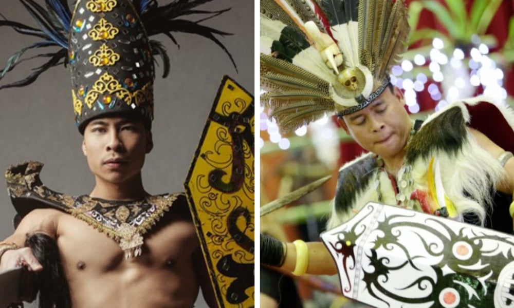 mr global msia wore a dayak costume at a international pageant indonesians are claiming it world of buzz 4 1000x600 1