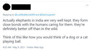 2021 05 10 16 31 56 Rahul Madhavan on Twitter @LuxMeaMundiAM @Gannuuprem Actually elephants in ind