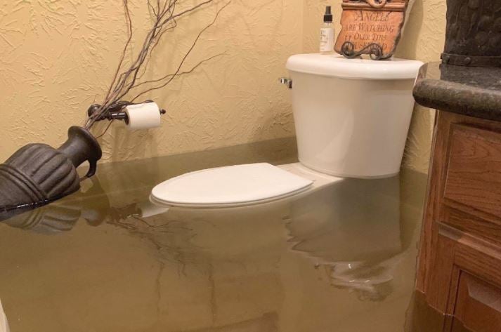 bathroom flooded