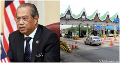Malaysian-Prime-Minister-Muhyiddin-Yassin-And-Malaysian-Highway-Toll-Plaza