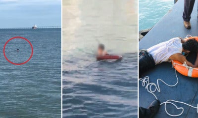 Man Swimming In The Sea Turns Back