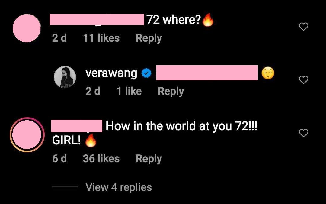 Netizens asking Vera Wang if she is really 72