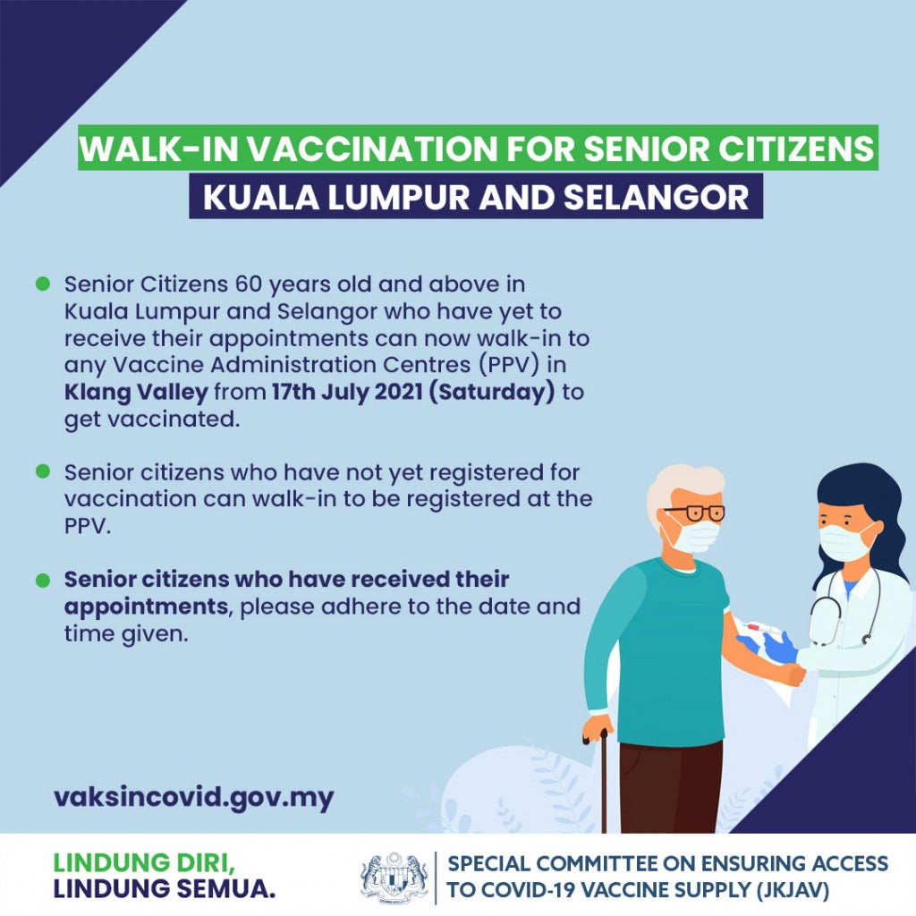Senior Citizens Walk In Vaccination