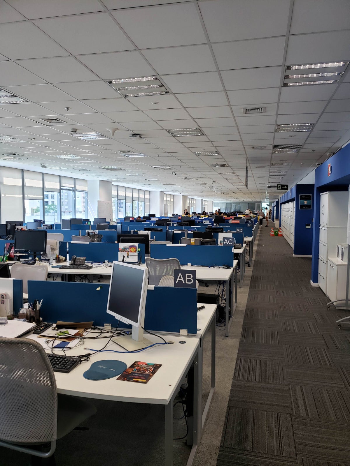 empty office with many cubicles