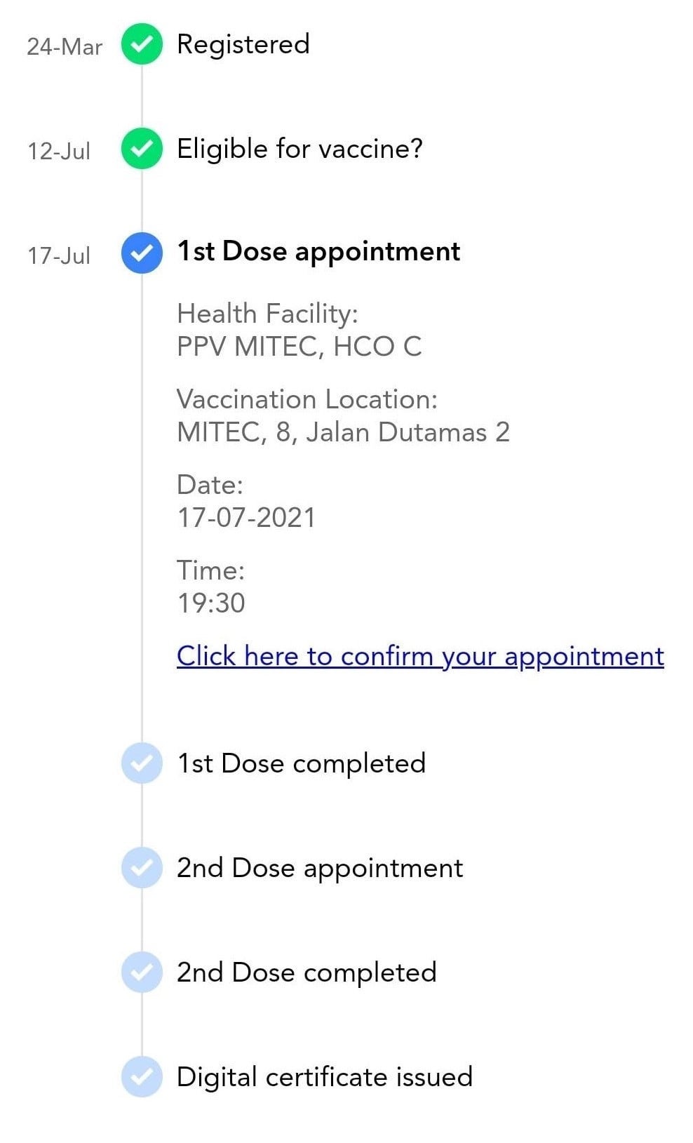 mysejahtera appointment