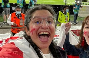 woman football fan