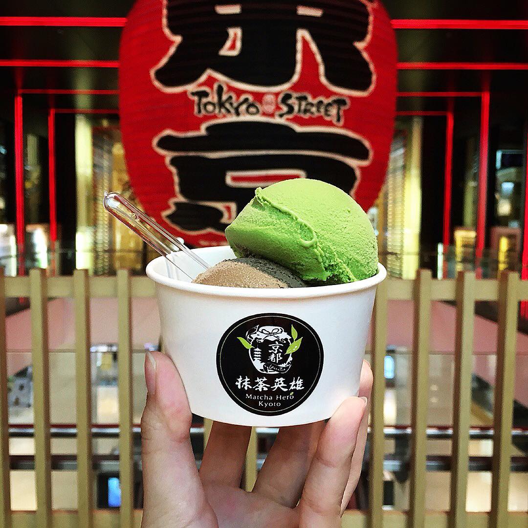 Mixed Ice Cream Noukou Matcha Houjicha from Matcha Hero Kyoto