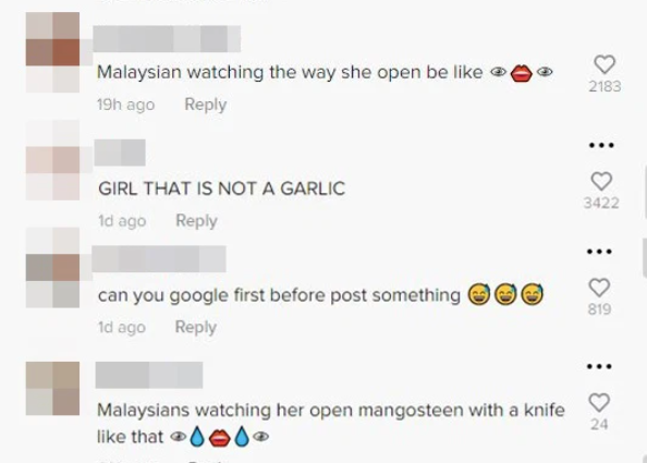 netizens telling girl to do research on opening mangosteen