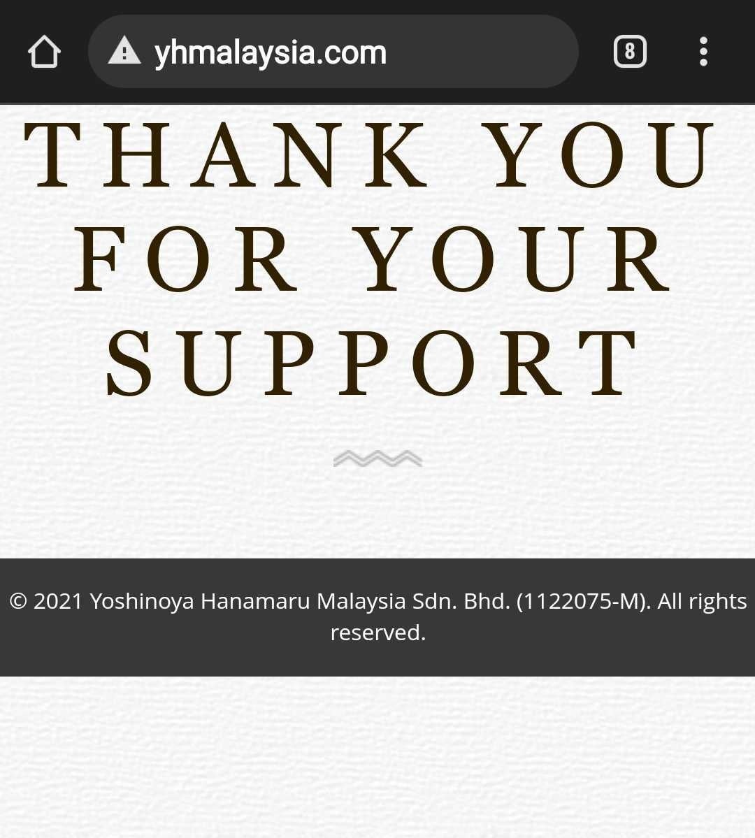 yoshinoya website thank you