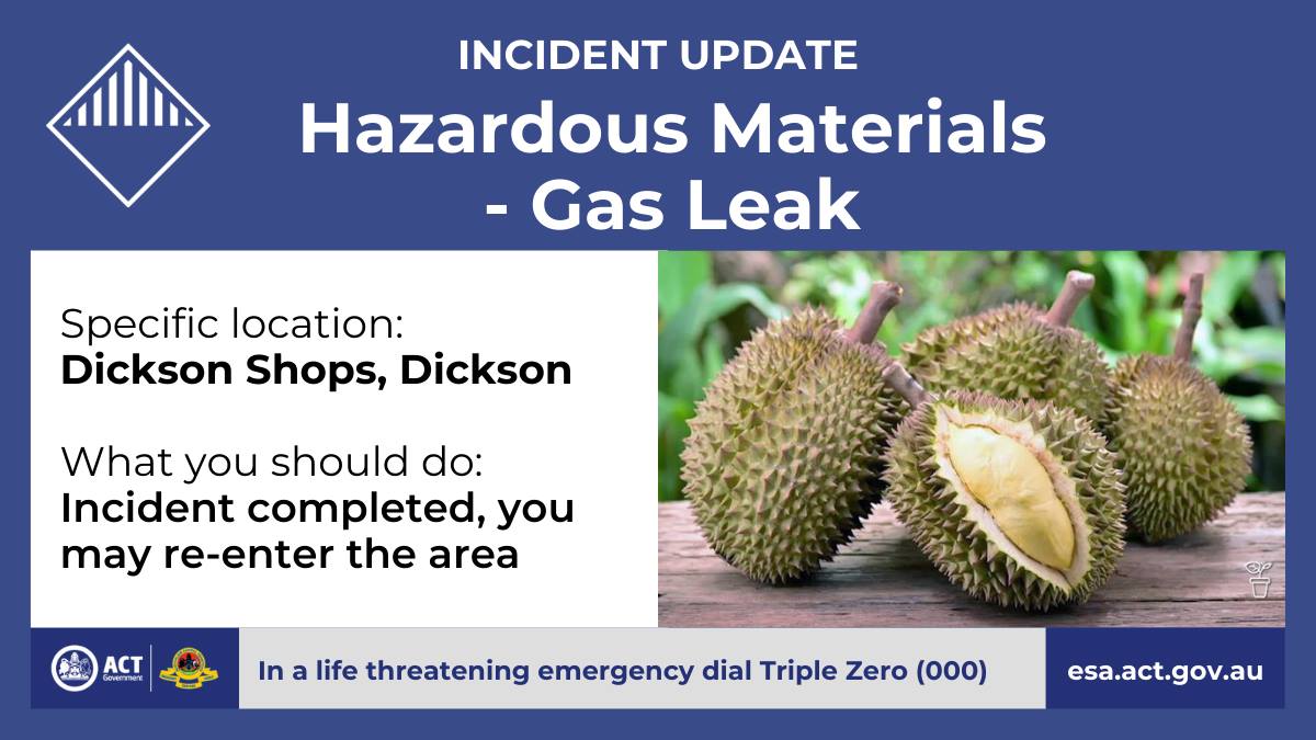 Durian Mistakenly Assumed As Gas Leak In Canberra