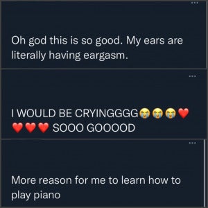 Twitter Comments Piano performance