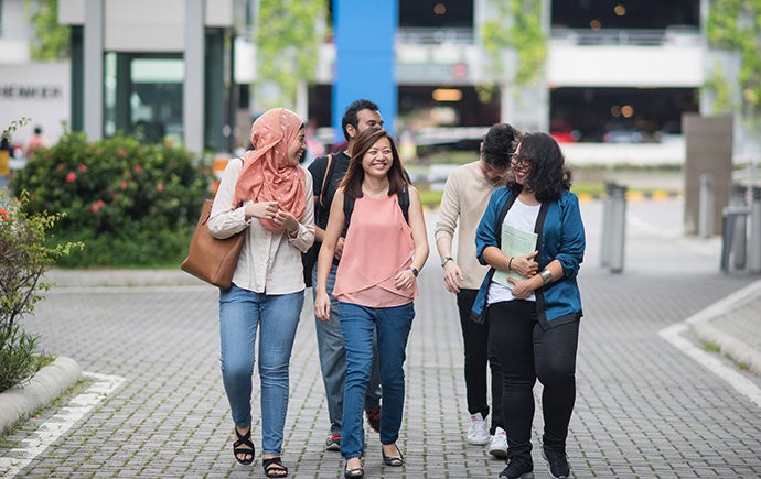 malaysia group of students walking outside 2016